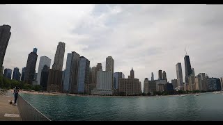 Lakefront Trail Walking Tour 4K - Downtown Chicago. Lake Michigan - Summer 2022