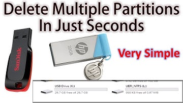 How to delete a Second partition from USB drive?  Remove multiple partitions from Pen Drive