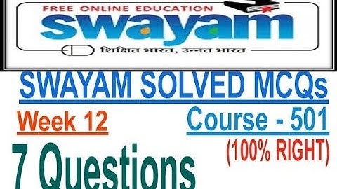 NIOS D.EL.ED Swayam SOLVED MCQs Unit -7 Course-501 Week-12 Free/Cheapest Online Education College .