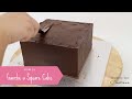 How to ganache a square cake with sharp edges