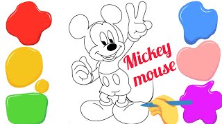 How to Paint a Mickey mouse 🐁 Step by Step for Kids| Painting | Drawing | Coloring!