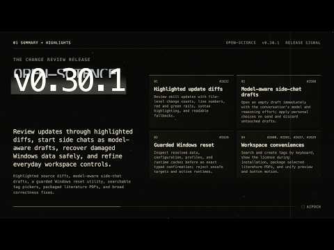 [AIPOCH] Open-Science v0.30.1 Update Note