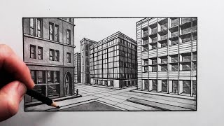How to Draw Buildings using 2 Point Perspective: Narrated screenshot 5