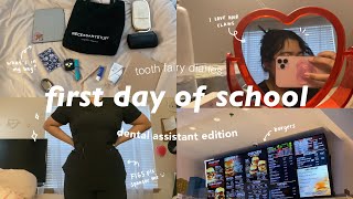 🦷 tooth fairy diaries; preparations, first day of dental assistant school, what’s in my bag, grwm