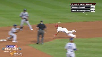 LAD@STL: Statcast tracks Wong