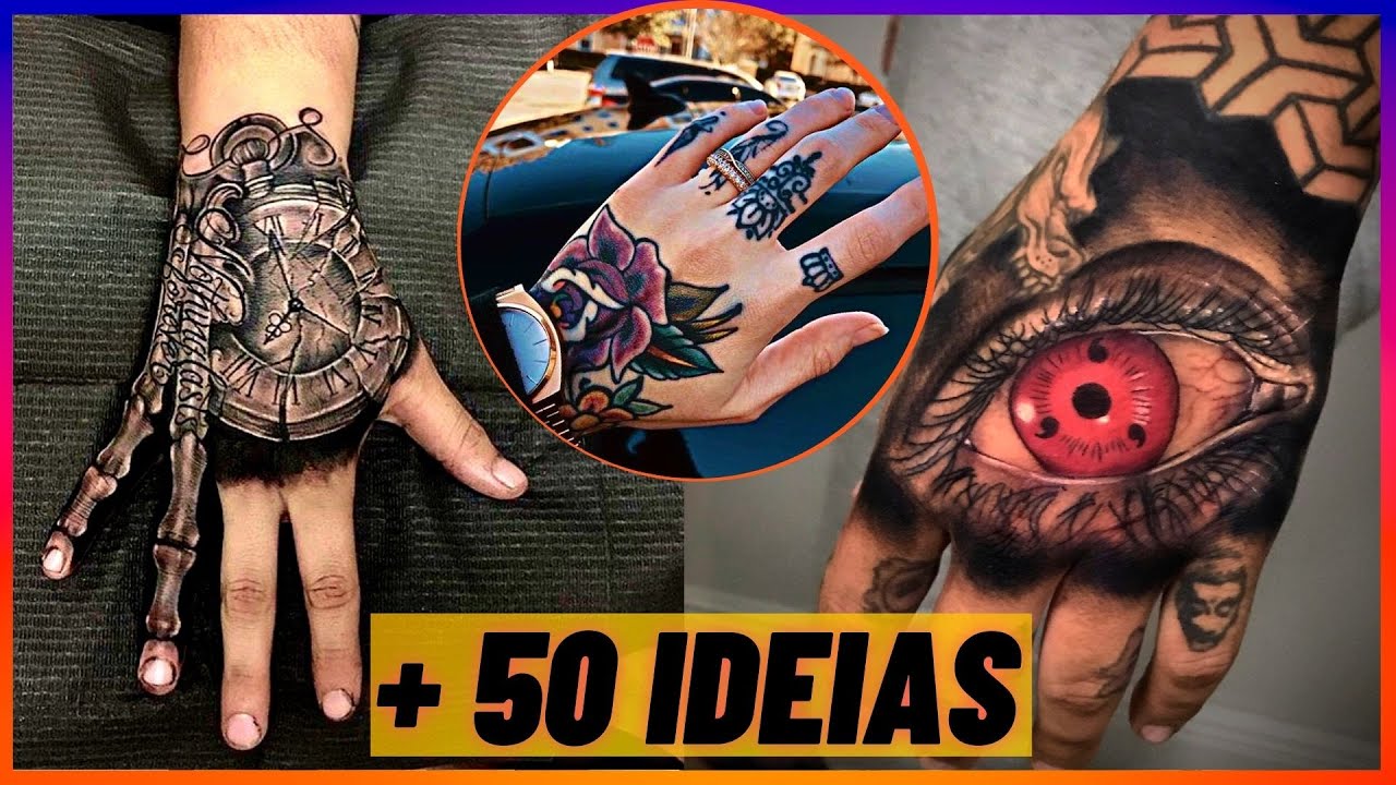 TATUAGEM NA MÃO MASCULINA: 35 Ideias de Tattoos na Mão pra