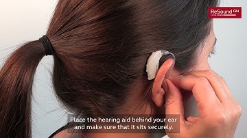 Turn on and insert BTE (Behind-the-Ear) hearing aids with thin tube