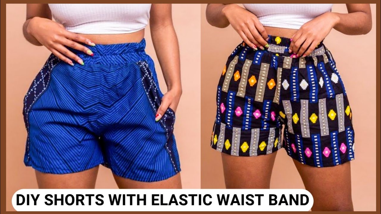 How to cut and sew shorts pants with elastic waist band