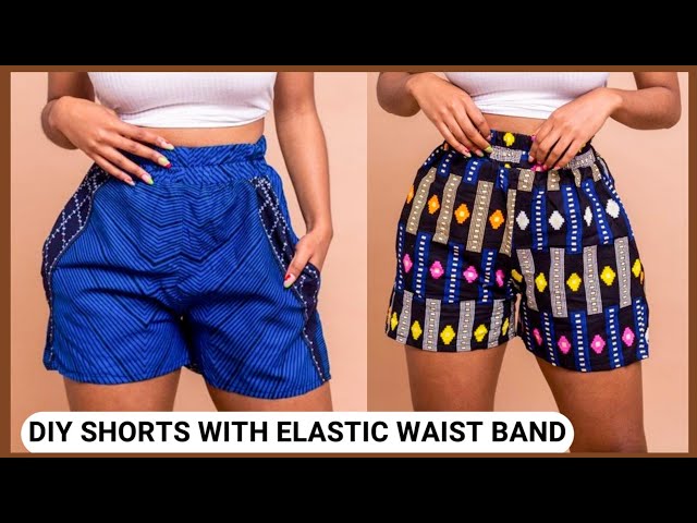 How to cut and sew shorts pants with elastic waist band