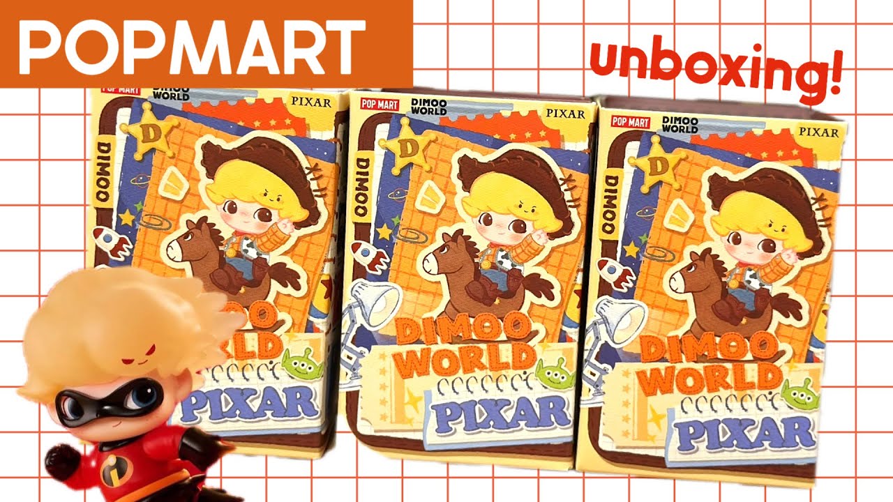 POPMART】Unboxing 3 Pieces of the New DIMOO x Pixar Collaboration