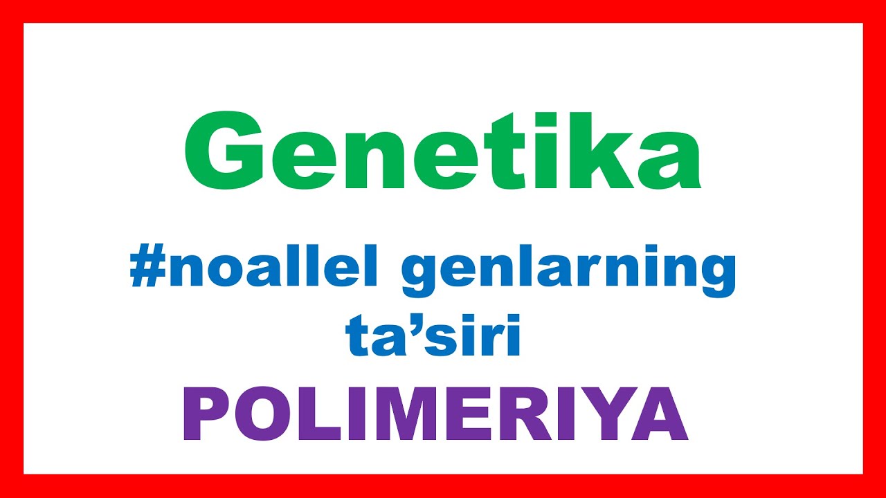 Noallel genlarning POLIMER  ta'siri || Ноаллел генларнинг ПОЛИМЕР  таъсири