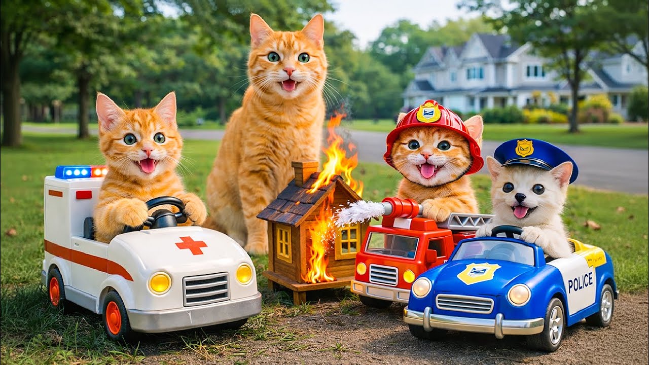 Mama Cat Trims Fur on the Farm and Makes Tiger Hat For Kittens At Home🐾🎩🐯