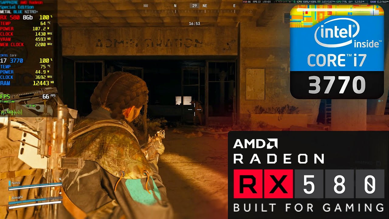 ARC Raiders - Intel Core i7-3770 | Radeon RX 580 SAPPHIRE NITRO+