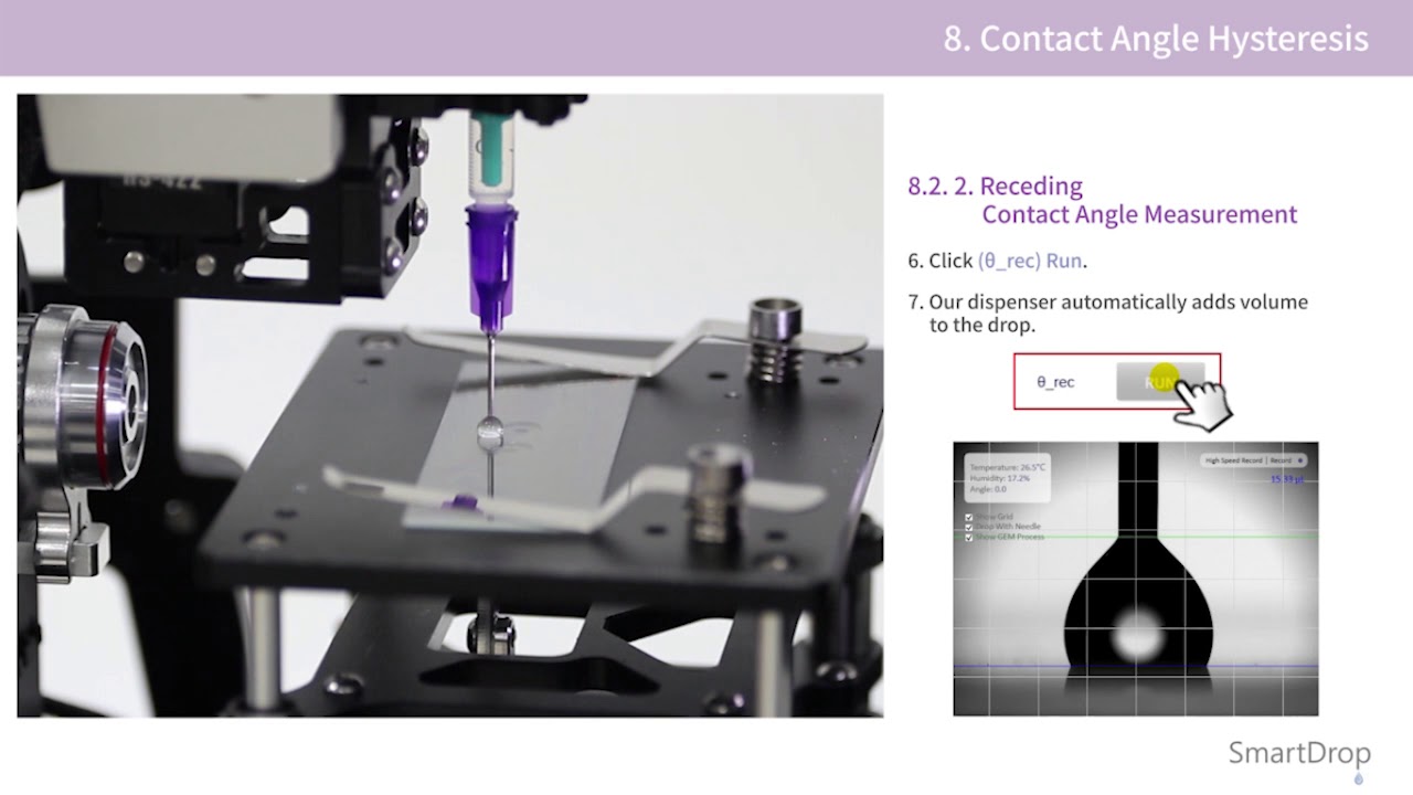 SmartDrop manual_ 8.2.2. Receding Contact angle Measuremet