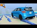 BeamNG.drive - At High Speed Down the Slope With Spikes