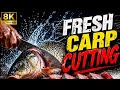 Fresh Carp Cutting 8K | Satisfying Seafood ASMR #youtubevideo #fish #fishasmr #viralvideo 