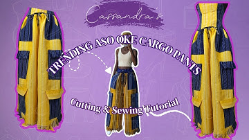 How To Cut & Sew Trending Aso Oke Baggy Cargo Pants || Step-By-Step Beginner-Friendly Tutorial