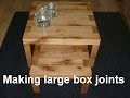 Tweakwood making a rustic oak coffee table set with large box joints