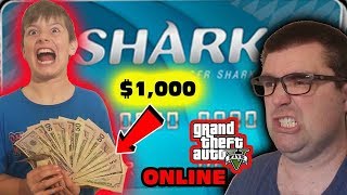 Kid Temper Tantrum Steals Daddy's $1,000 To BUY $8,000,000 Of Shark cards In GTA 5 Online -FREAK OUT