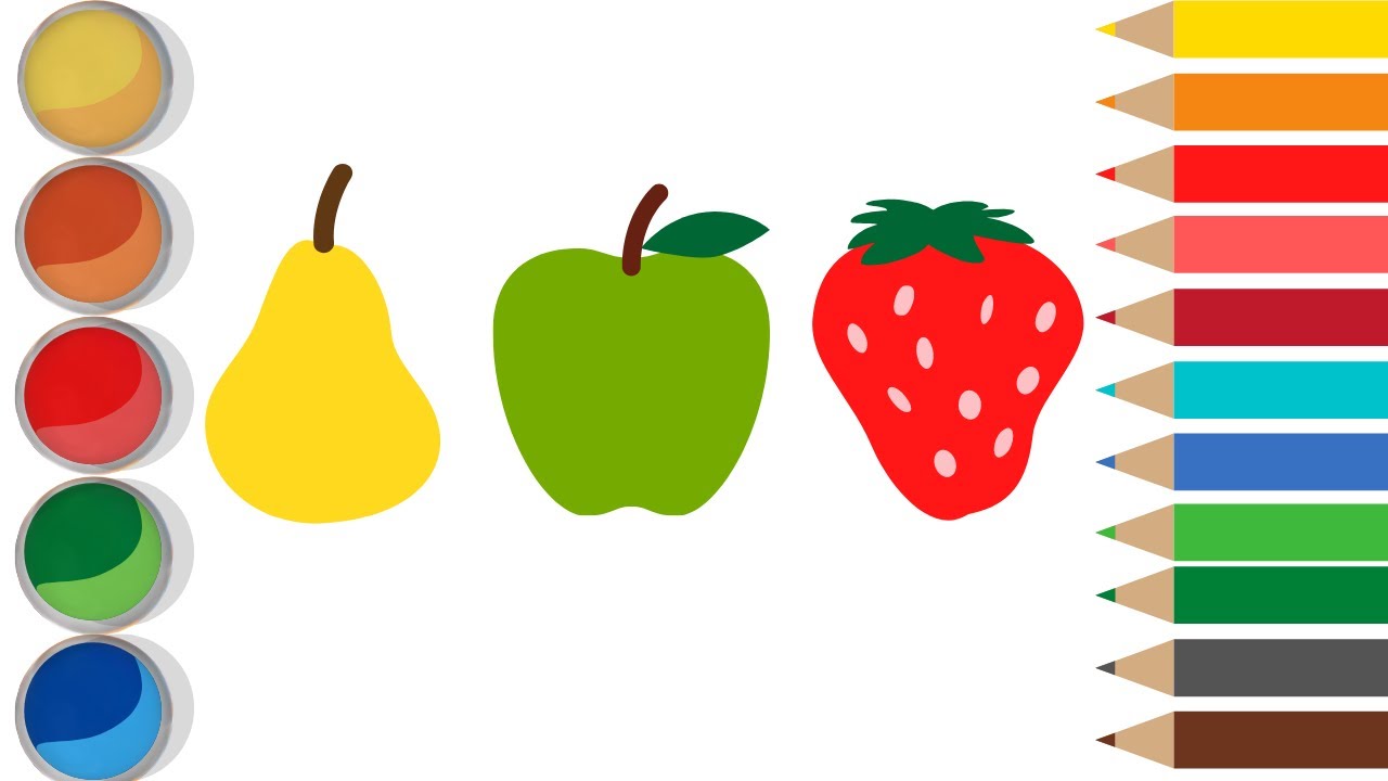 Bolalar uchun mevalarni rasm chizish/Drawing a fruits with kids song ...