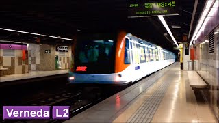 Trains class 9000 at verneda station of the barcelona metro line 2. -
opened in april 1985.
________________________________________________________ ...