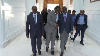 President Ruto's moment with Azimio leaders at State House during NADCO report's presentation!!