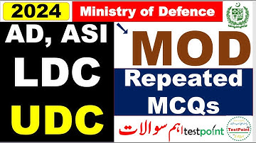 Ministry of Defence MOD Past Papers Repeated MCQs 2024