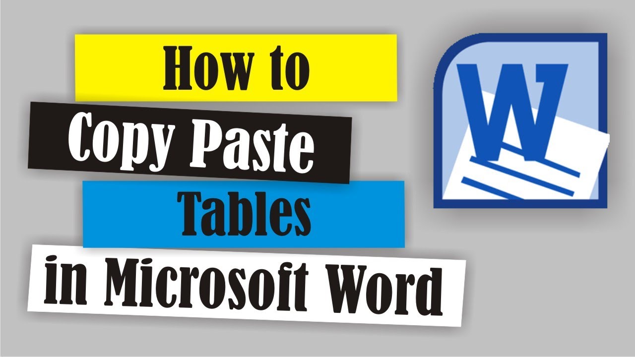 How to Copy Paste Tables in Microsoft Word #118 - YouTube