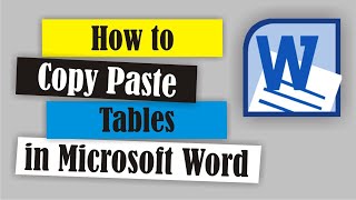 How to Copy Paste Tables in Microsoft Word #118
