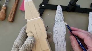 Carving the Tall Stylized Old World Santa
