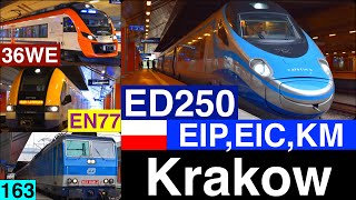 EIP, EIC, KM, R depart from Kraków Główny