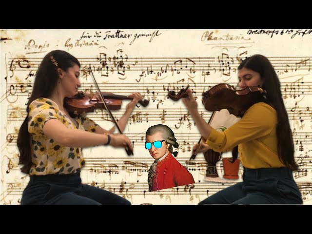 W.A. Mozart - Der Spiegel/The Mirror Violin Duet - YouTube