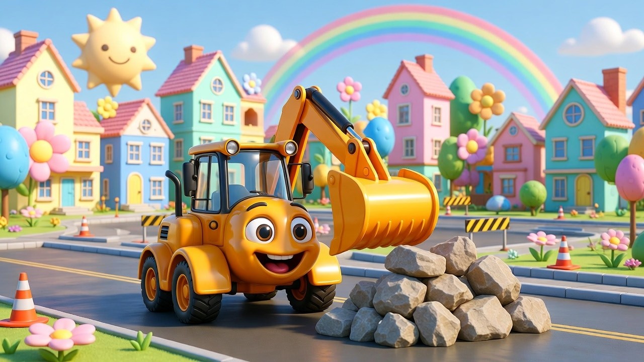 Daisy la Excavadora  El Amigable Camión de Construcción | Canciones Infantiles Rhymes para Niños