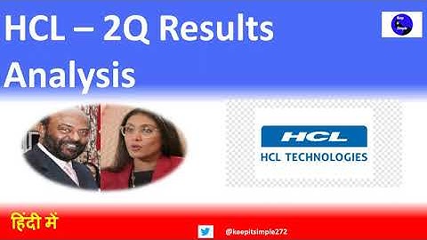 HCL - 2Q Results - A simple analysis of 2Q Results and target by brokerage houses  and road ahead!