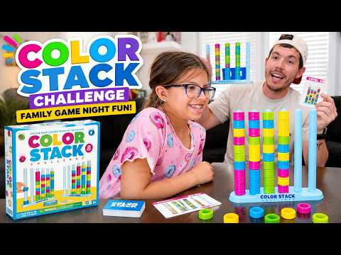 Its game time! Easy learning the Color Stack Challenge game for family fun night!