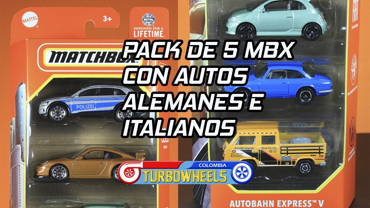 MATCHBOX 5 PACK AUTOBAHN EXPRESS V REVIEW/TURBO WHEELS COLOMBIA