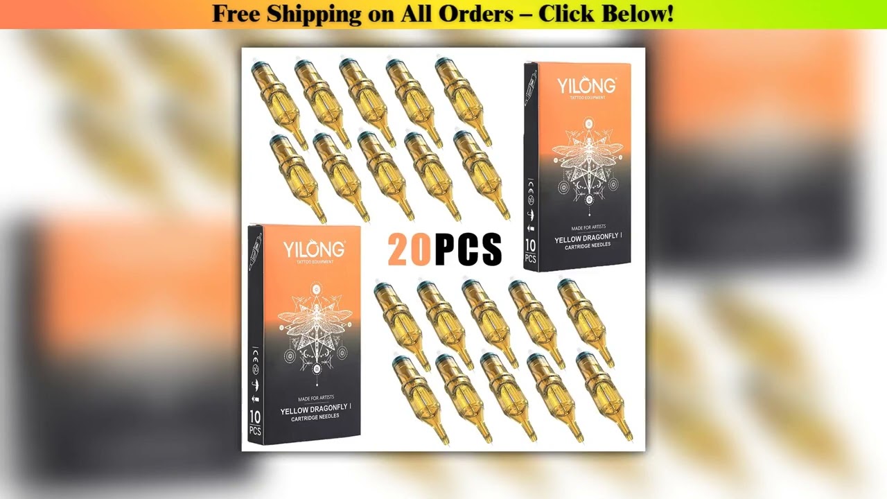 20PCS YILONG Cartridge Tattoo Needles RL Tattoo Needles Permanent MakeUp Tattoo Tool for Cartridge