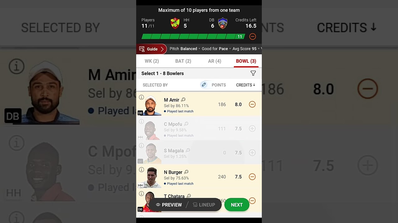 HH vs DB Dream11 Prediction |Zimbabwe T10 | Fantasy Sports | Pick Up Fast