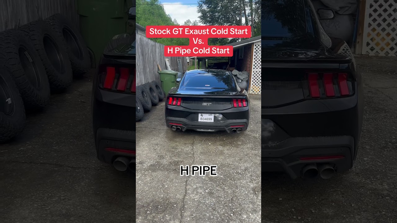 2025 STOCK GT EXAUST VS. H PIPE INSTALL COLD START. 