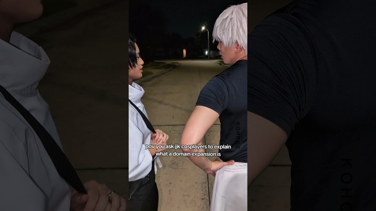 Just hit em with a hollow purple 😳🤌🏼🟣 #jjk #jujutsukaisen #cosplay #gojo #yuta @LelegacyCrafting