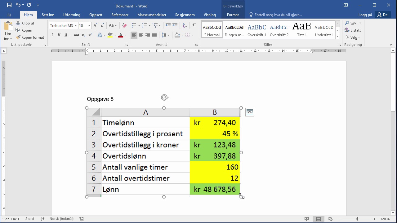 trondal.com/excel - Eksamensoppgave om timelønn
