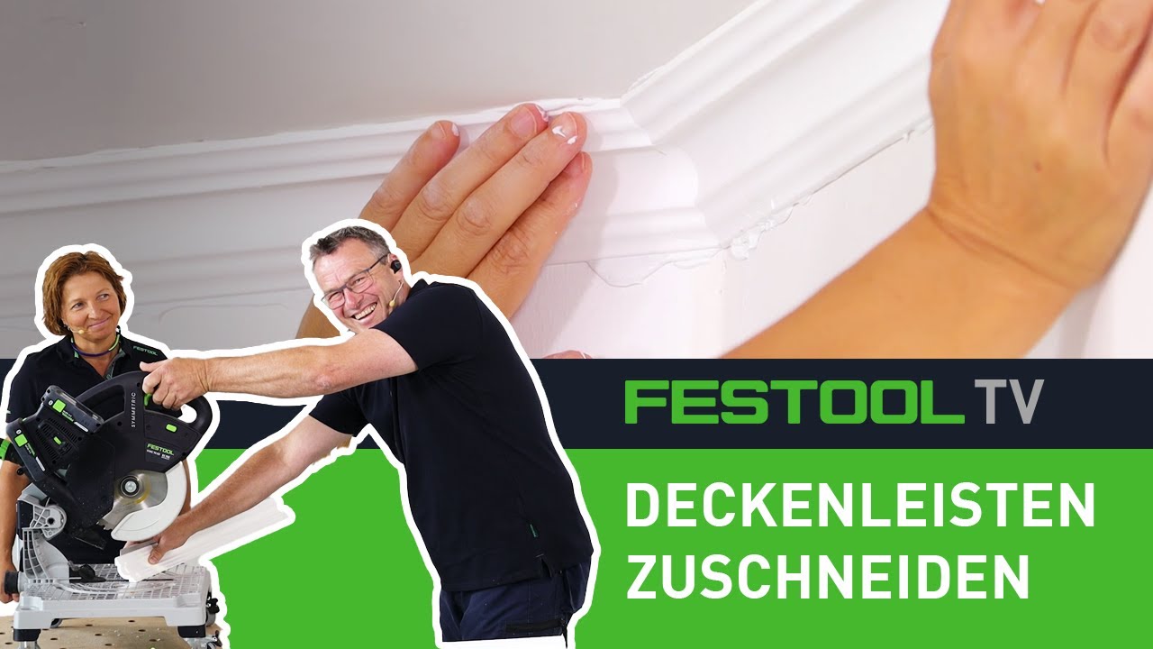 Deckenleisten zuschneiden mit der Akku-Leistensäge SYMMETRIC SYMC 70 (Festool TV Folge 271)