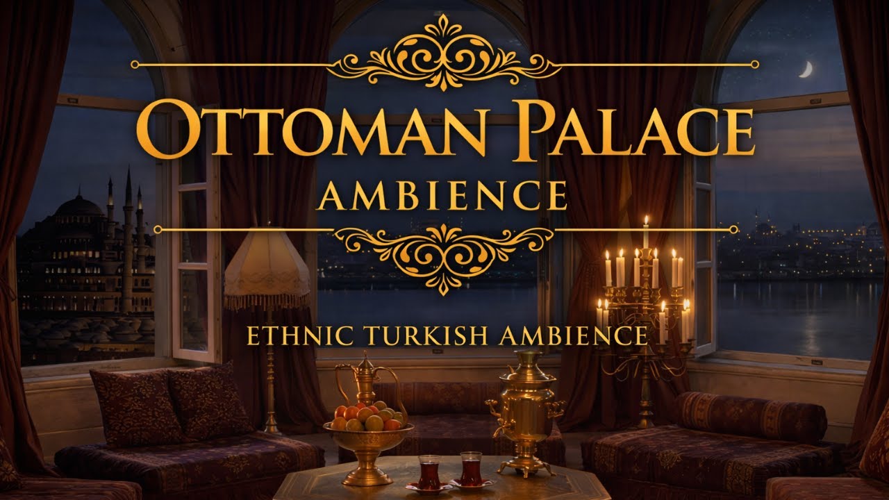 Ottoman Night Ambience 🌙 | Cozy Palace Room • Ethnic Turkish Music • Candlelight & Moonlight
