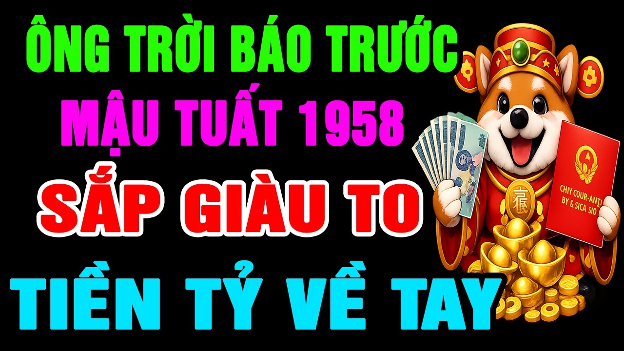 Ông Trời Báo Trước, Mậu Tuất 1958 Sắp Phát Tài Giàu To, Phước Lộc Tiền Vàng Tự Đến Nếu Có Dấu Hiệu
