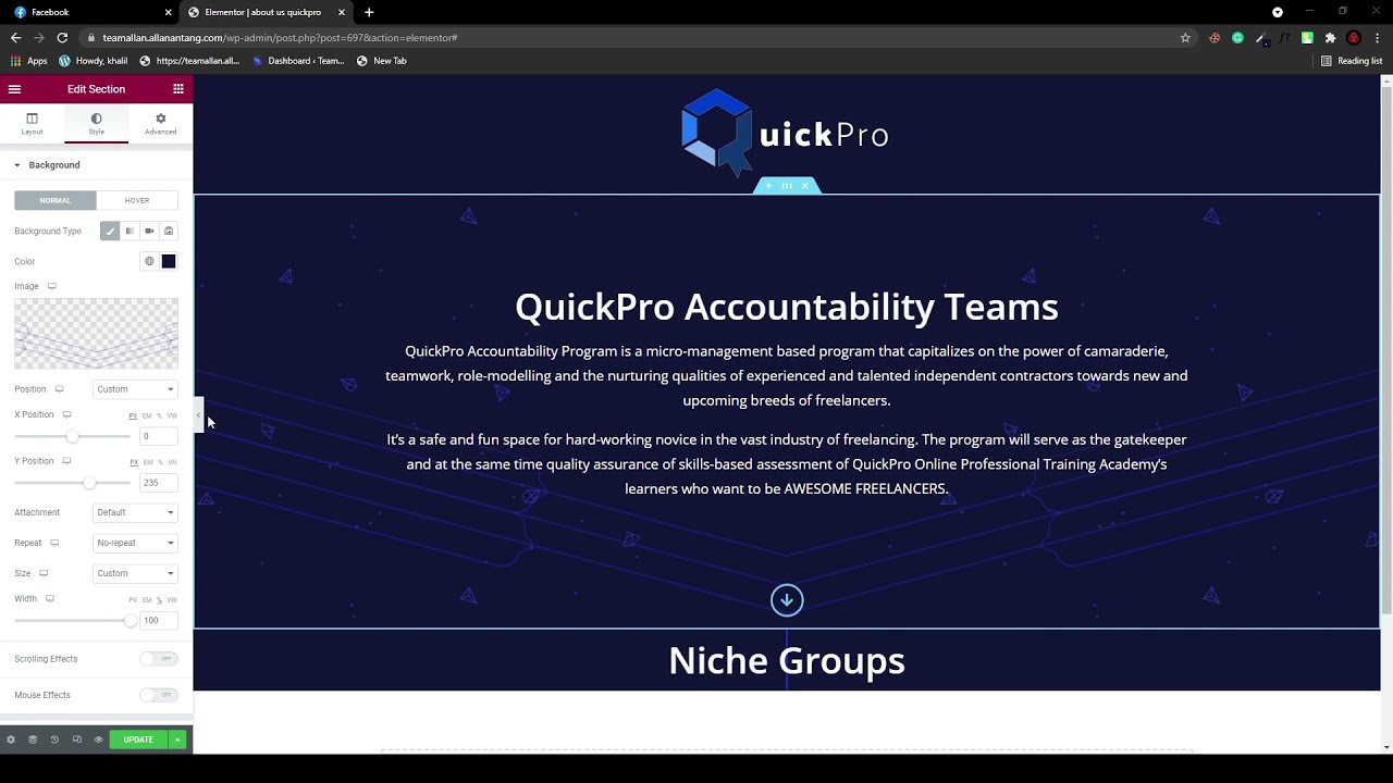 making about us page for QPAT