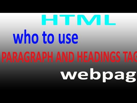 Html web page | first program| how to create heading and paragraph in ...