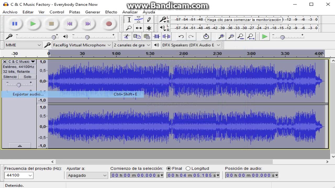 Audacity convertir música de 440 Hz a 432 Hz o a la frecuencia deseada