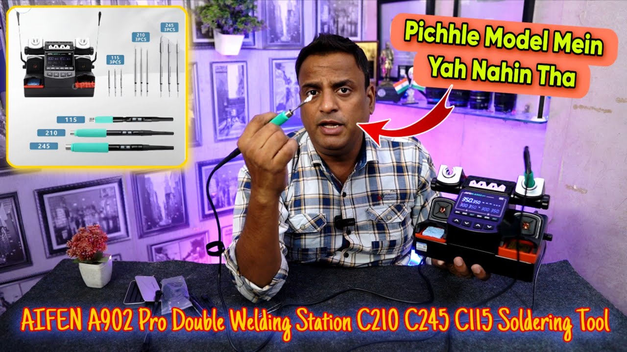 Aifen A902 Pro Soldering Station 2pcs Temperature Controlled Handles+6 Pcs Soldering Tips