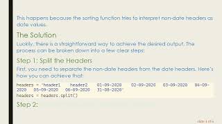 Sorting Your DataFrame Column Headers by Date