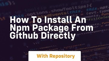how to install an npm package from github directly